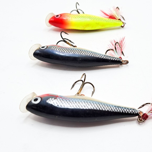 Rapala Fishing Lures Lot of 3 Made in Ireland Topwater Lure Feather Tail Vintage - Picture 7 of 8